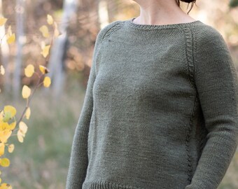 KNITTING PATTERN - Searchlight Raglan PDF sweater knitting pattern