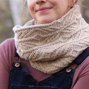 KNITTING PATTERN Wapello Cowl PDF cabled cowl knitting pattern image 4