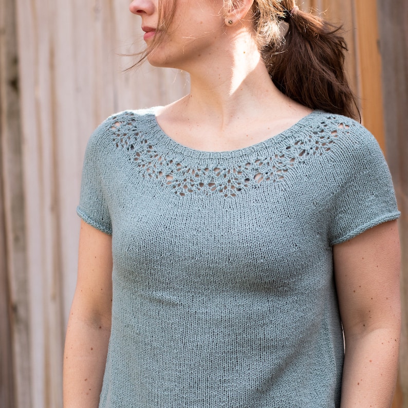 KNITTING PATTERN - Peone Tee PDF summer tee knitting pattern image 1