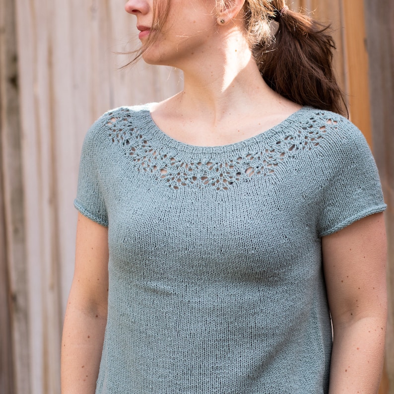 KNITTING PATTERN Peone Tee PDF summer tee knitting pattern image 1