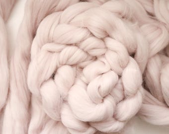 Merino Alpaca Peinada Top - 'Mont Blanc', mecha de lana para hilar