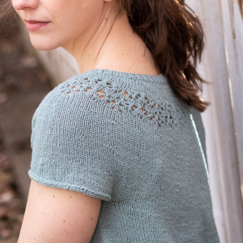 KNITTING PATTERN - Peone Tee PDF summer tee knitting pattern image 2
