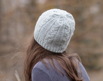 KNITTING PATTERN - easy cable hat knitting pattern PDF // Ivydale Hat