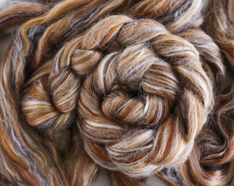 Merino, seda Tussah - 'Lynx', mecha de lana para hilar