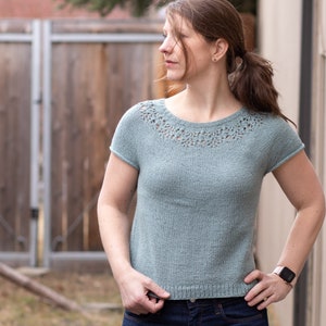 KNITTING PATTERN - Peone Tee PDF summer tee knitting pattern image 4