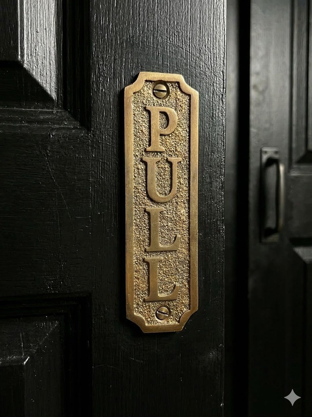 Pull Door Sign Cast Brass – Vintage Style PULL Plaque | Polished or ...