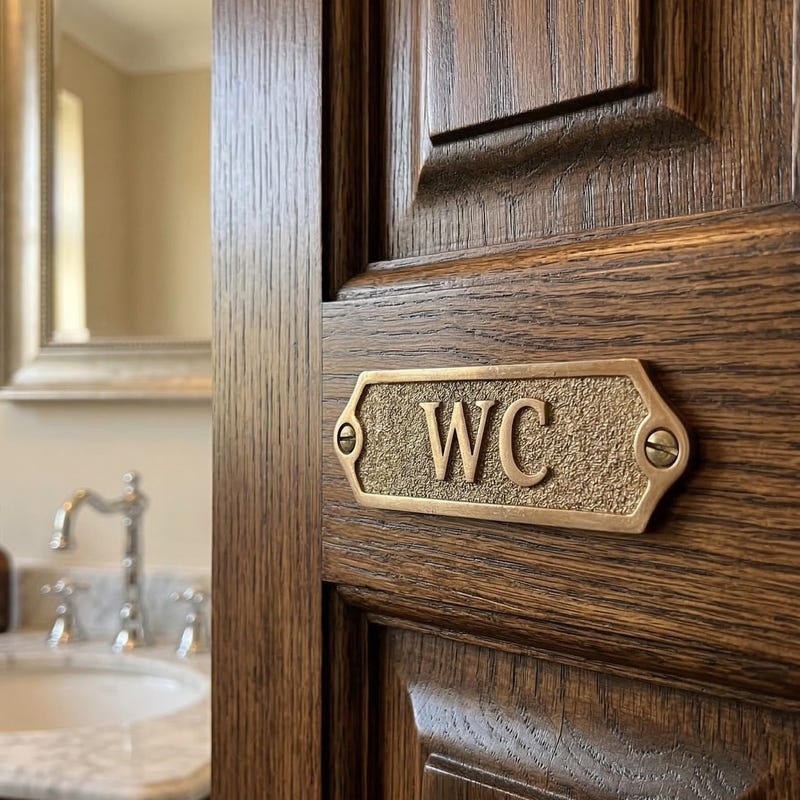 Wc Sign Classy Wc Sign - Etsy