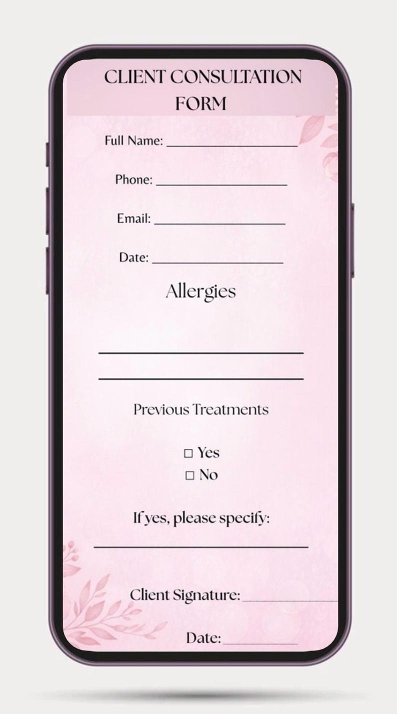Beauty Client Intake Form Canva Template | Beauty Salon Consultation ...