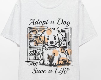 Adopt a Dog Save a Life tee | Rescue Puppy Illustration T-Shirt