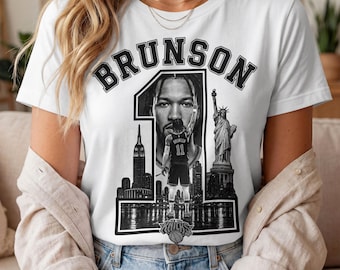 Jalen Brunson PNG | 90s Bootleg Rap Tee | New York Basketball Number 1 Graphic | 300 DPI Sublimation Digital Download