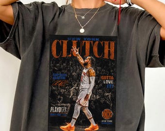 Jalen Brunson Shirt, New York Captain Clutch Comfort Colors 1717, Vintage 90s Bootleg Basketball Tee, NY Hoops Fan Gift