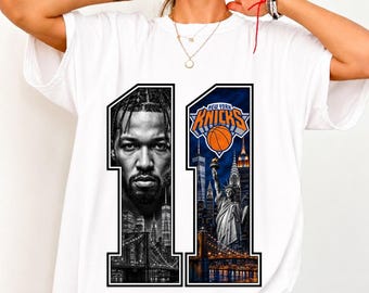 Jalen Brunson Number 11 Shirt | NY Basketball Skyline Graphic Tee | New York Hoops Apparel | Comfort Colors Premium T-Shirt