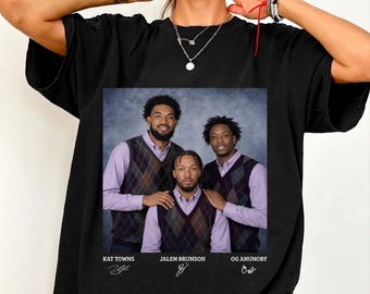 Jalen Brunson KAT OG Anunoby Funny Meme Shirt, New York Hoops Step Brothers Parody, Comfort Colors 1717 Awkward Family Photo Fan Gift