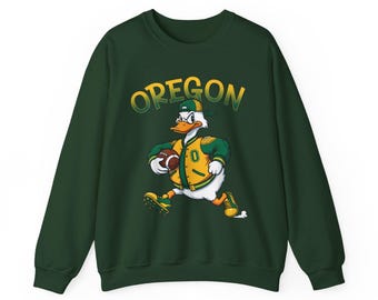 Sudadera vintage de fútbol americano de Oregon / Sudadera retro de cuello redondo para el día del partido / Regalo para fanáticos de los Ducks / Ropa de fútbol americano universitario / Suéter unisex de Eugene, OR