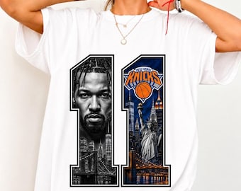 Jalen Brunson Number 11 PNG | NY Basketball Skyline Digital Design | New York Hoops Sublimation File | Graphic Tee Download