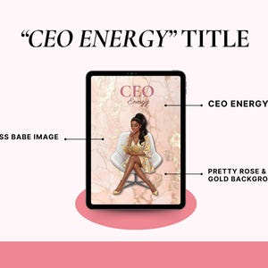 CEO Planner Cover CEO ENERGY | Black Woman Planner Dashboard | Pink Aesthetic Digital Planner Cover | GoodNotes Insert | (Digital Download) image 4