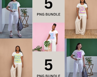 Paquete PNG de afirmaciones, Solo movimientos poderosos, Aún con el favor de Dios, Esa época de chica, Diseño de camiseta de la era de la chica suave, PNG cristiano