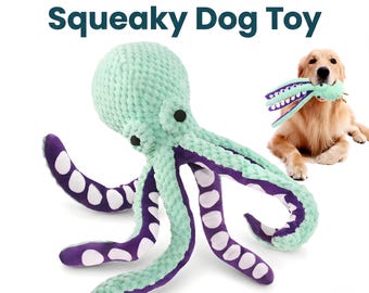 Interactive Squeaky Octopus Dog Toy – Plush Chew Teeth Cleaning Pet Play