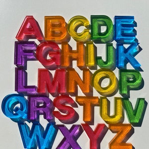 Translucent rainbow resin alphabet set image 1