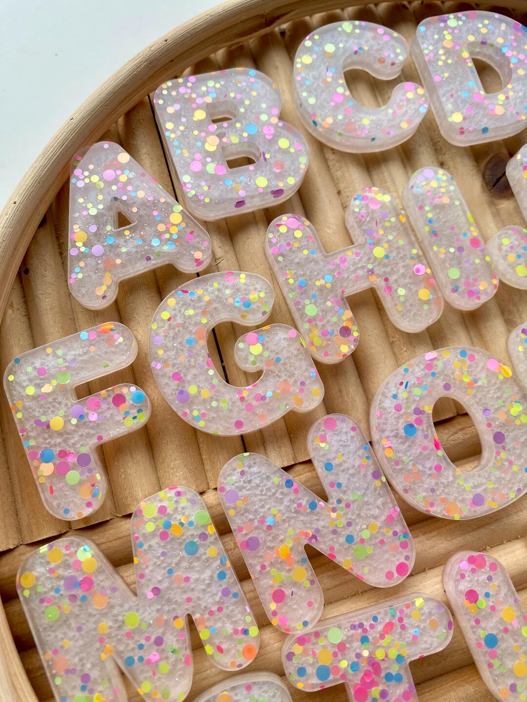 Confetti Alphabet Letters Set, Resin ABC Sensory Play Letters ...