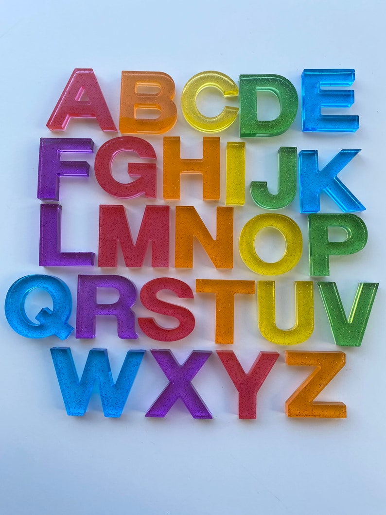 Translucent rainbow resin alphabet set image 2