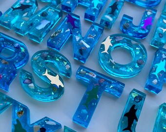 Resin alphabet shark set