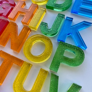 Translucent rainbow resin alphabet set image 4