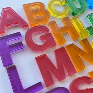 Translucent rainbow resin alphabet set image 3