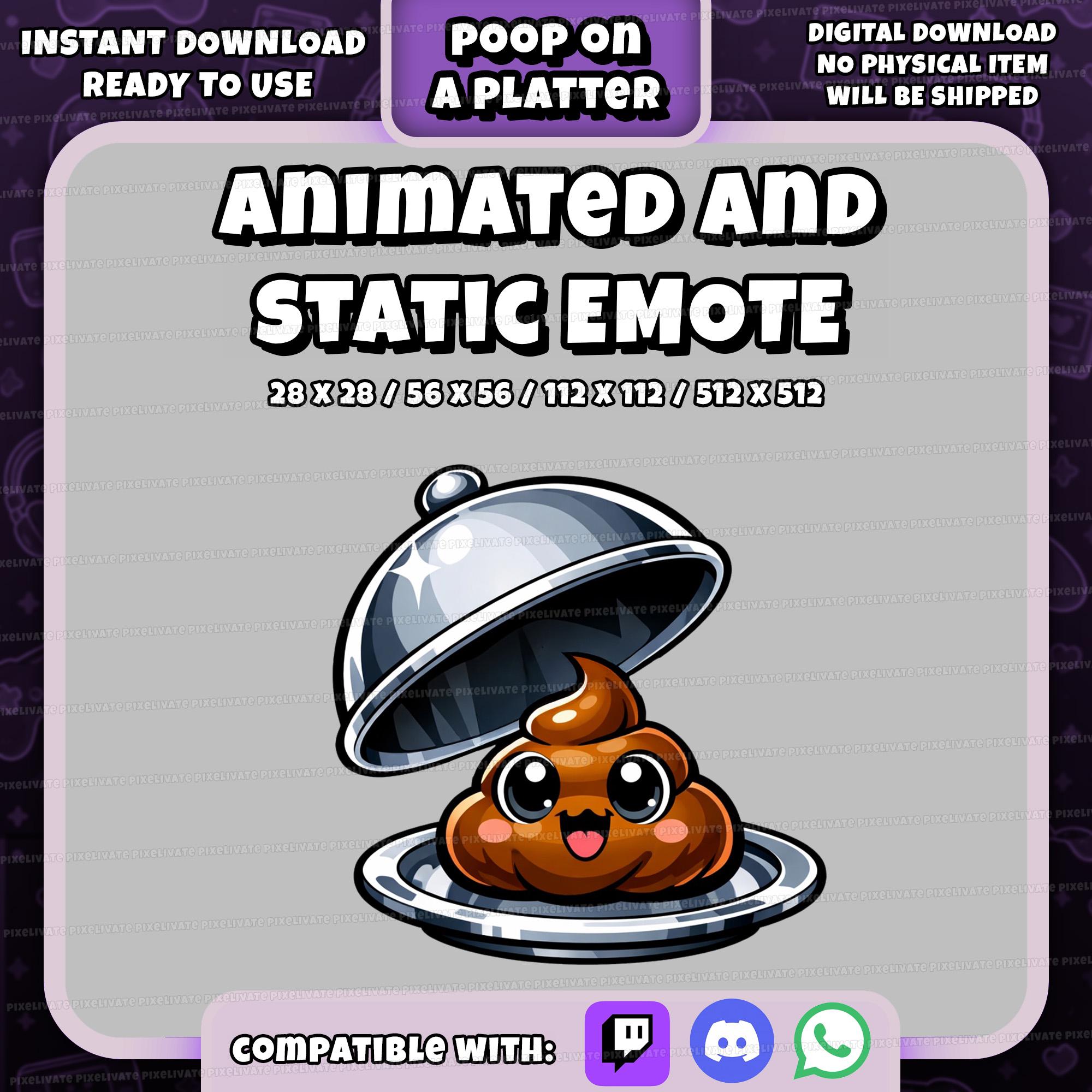 Poop on a Platter Emote – Animated GIF + PNG Twitch/discord Emote ...