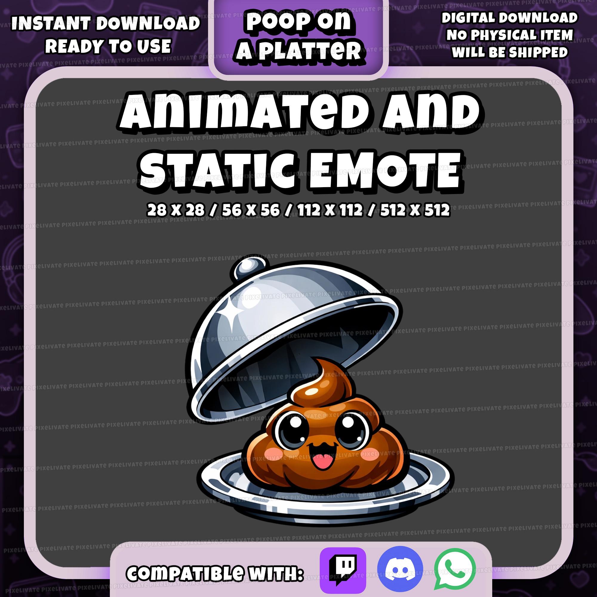 Poop on a Platter Emote – Animated GIF + PNG Twitch/discord Emote ...