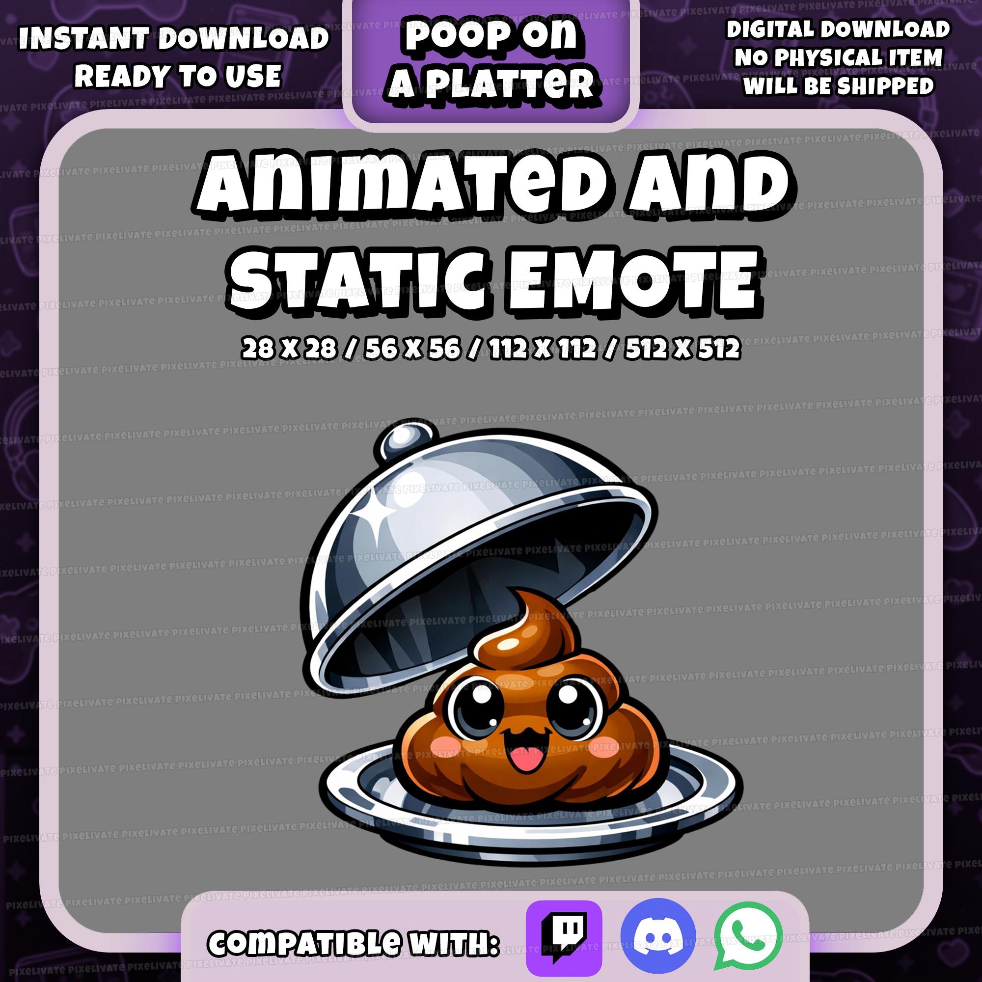 Poop on a Platter Emote – Animated GIF + PNG Twitch/discord Emote ...