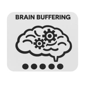 Brain Buffering Mouse Pad | Brain with Gears Illustration