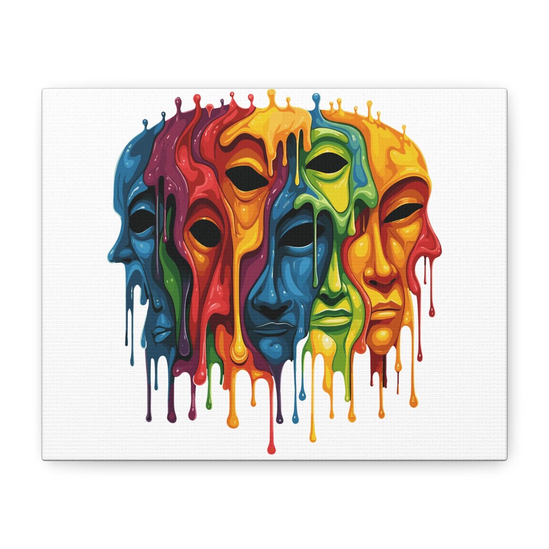 Dripping Rainbow Masks Matte Canvas - Etsy
