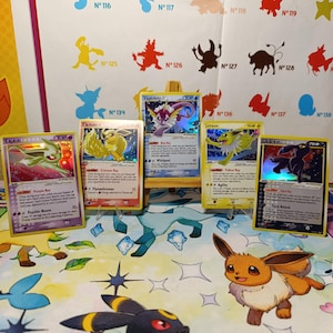 Lot Espeon, Umbreon Flareon, Jolteon, Vaporeon, Gold Star POP5 & Power Keepers • Handgjord Proxy/Orica • Gold Star