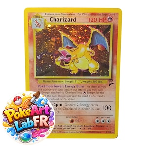 Charizard Holographic Base Set 4/130 – Premium Proxy Pokémon-kaart – Vintage Fan Art