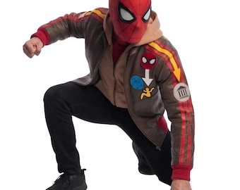 Spider Costume Jacket Spider Cosplay Jacket, Comic Con Outfit Superhero Costume Jacket, Spider Web Jacket, Brown Cosplay Jacket, Hooded Coat