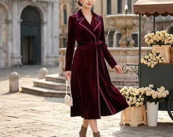 Women Velvet Duster Coat, Silk Velvet Long Coat, Boho Velvet Cardigan, Elegant Velvet Robe, Victorian Velvet Duster Coat, Renaissance Jacket