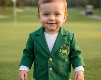 Kids Green Golf Jacket, Golf Toddler Blazer, Golf Birthday Outfit, Golf Tournament Jacket, Golf Coat, Kids Golf Jacket, Kids Birtday Outfits