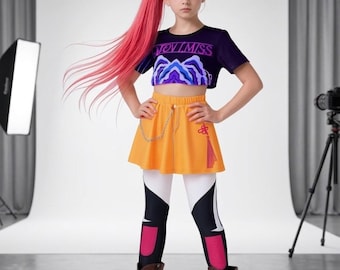 K-Pop Demon Hunters Rumi Mira Cosplay Costume, inspirowany filmem anime, strój do odgrywania ról