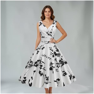 black and white vintage dress IMEKIS Striped for Women: 50s Circus Adult Outfit 1950s Rockabilly Dresses Midi Cocktail Tea Party Gown Black Striped X-Large : Clothing, Shoes & Jewelry or busy days around town Black White Retro Dress -