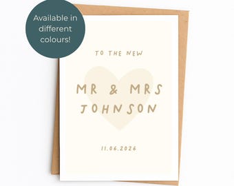 PERSONALISED Wedding Card | Newlyweds, You're Married, On Your Wedding Day, Marriage Congratulations, Just Married | A6 Greetings Card