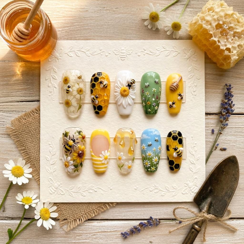 蜂のネイルアート - Etsy 日本