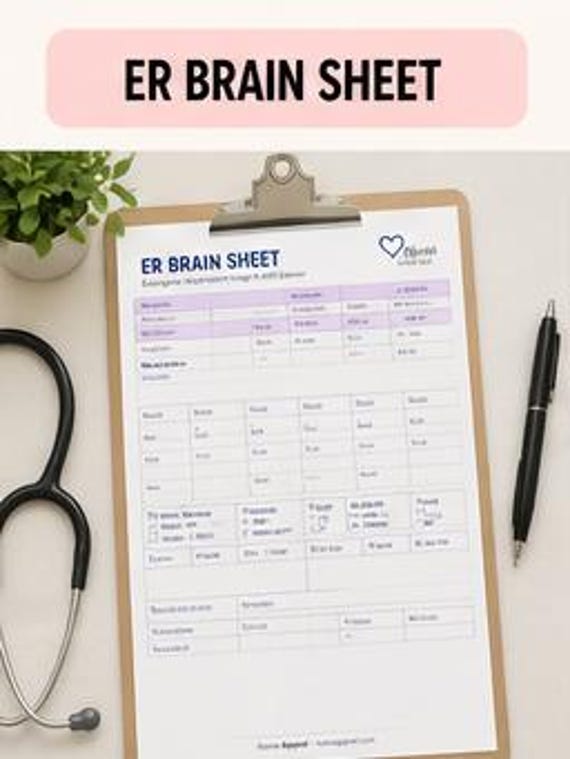 ER Nurse Brain Sheet Digital Download