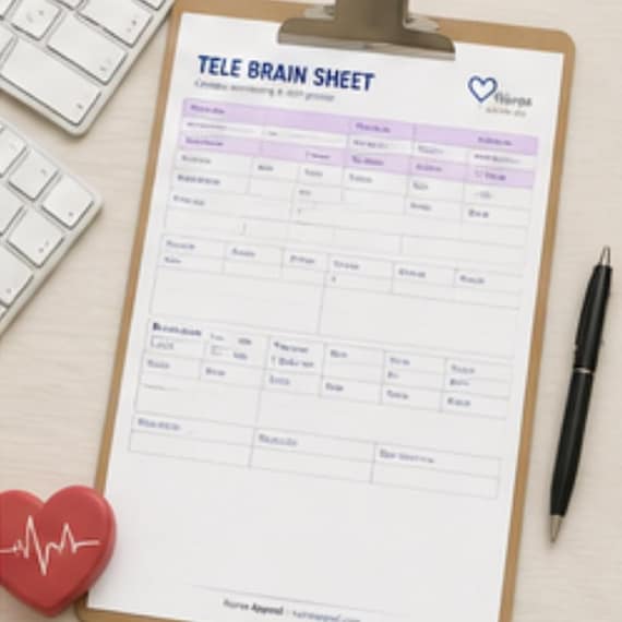 Tele Nurse Brain Sheet Digital Download