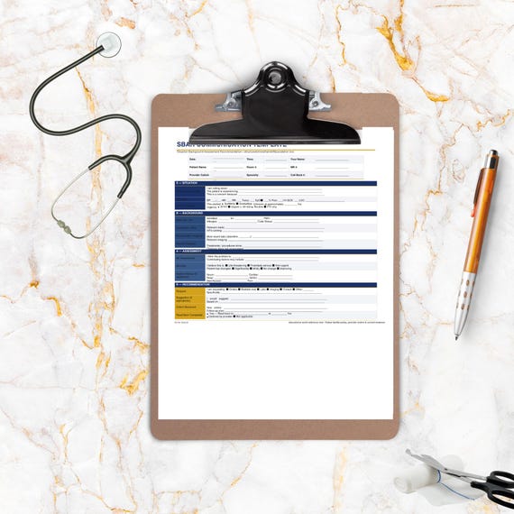 SBAR Nursing Report Template | Nurse Communication Worksheet | Nursing Student Printable | Shift Report PDF
