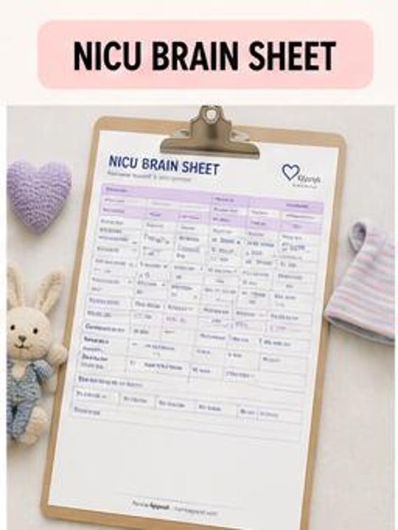 NICU Nurse Brain Sheet Digital Download