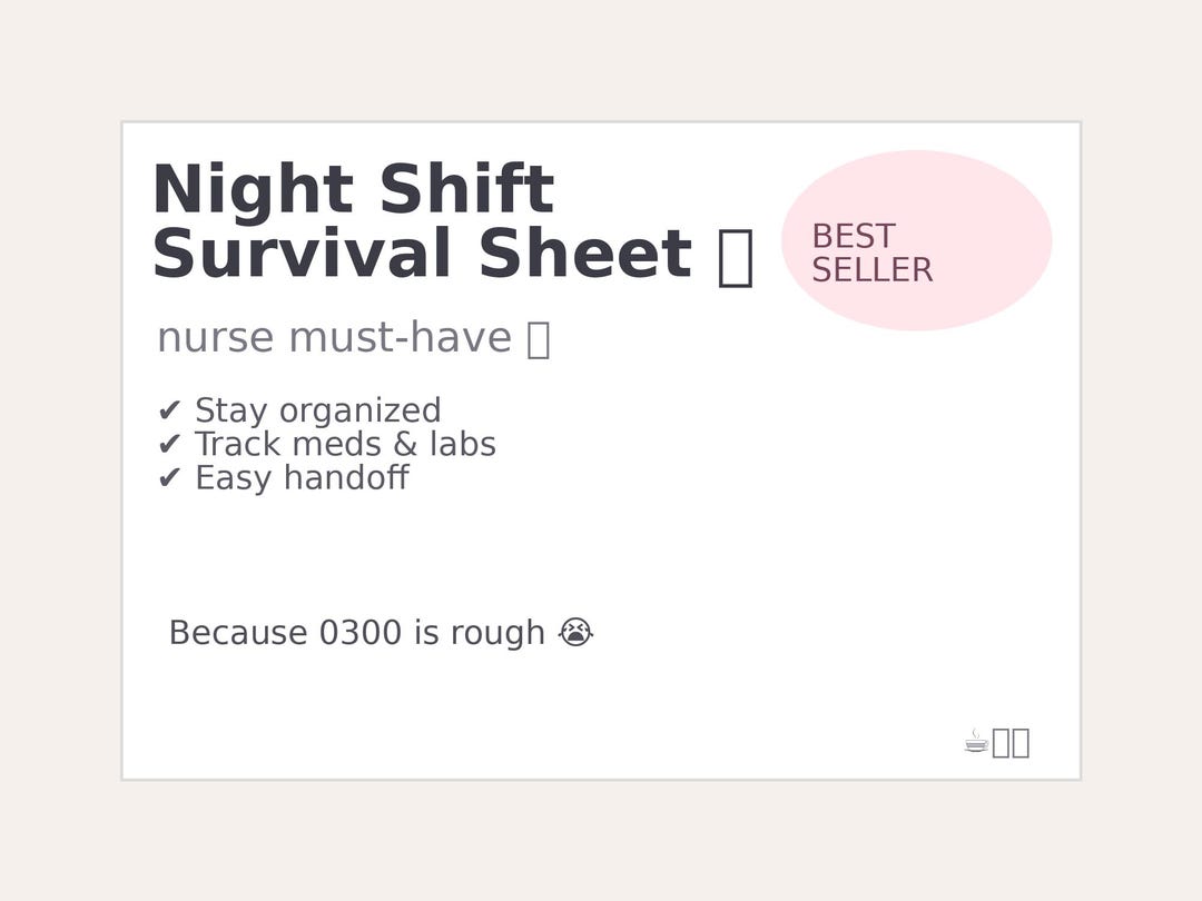 Night Shift Survival Guide for Nurses - Etsy