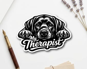 Dog Therapist Stickers – Funny Pet Labrador Retriever Waterproof Vinyl Animal Decal