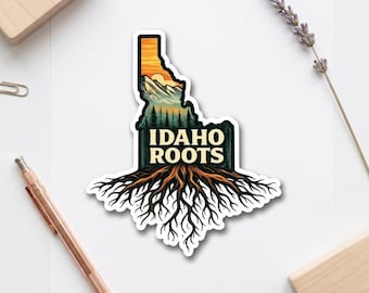 Forest Landscape Sticker – Funny Idaho Roots Mountain Vintage Vinyl Decal