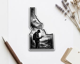 Idaho Deer Antler Sticker – Mountain Shed Hunting Waterproof Outdoors Vinyl Decal